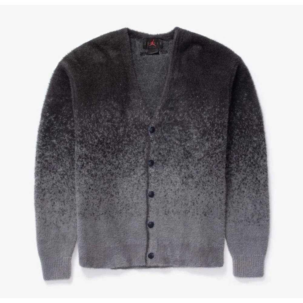 *NWT Men‎ Size Large Nike Air Jordan Cardigan Sweater Smoke Grey FV7426-070 $160